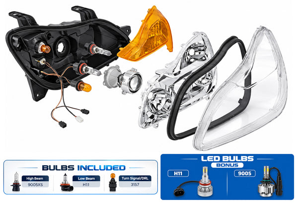 Halogen Headlight Chrome Housing Driver 2022+ Kenworth T680 Next Gen