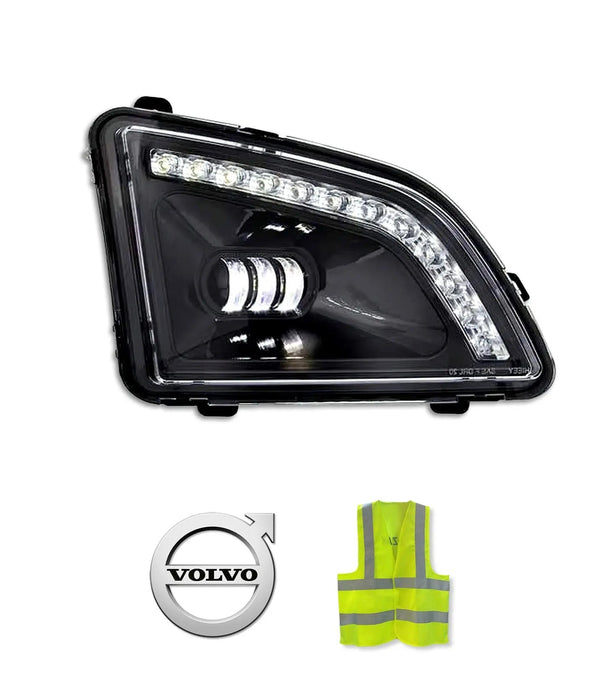 18 LED Black Projector Fog Light W/ 12 Light Bar Right Volvo VNL 2018+ - 