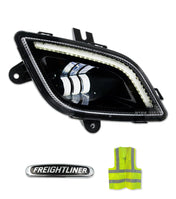 LED Fog Light with Halo Ring DLR Black Housing Right Freightliner Cascadia 2018+ - 