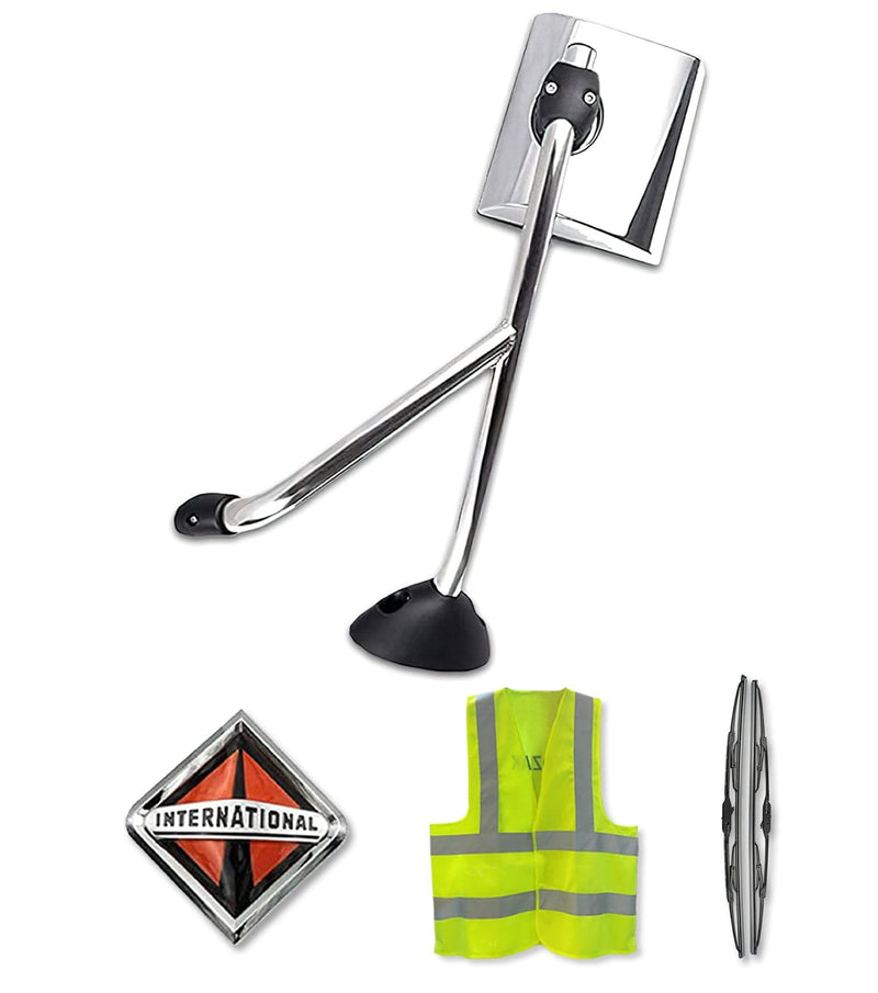 Towing Hood Mirror Chrome Left Side International Durastar - 