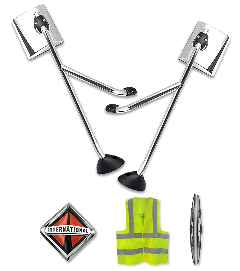 Chrome Hood Mirrors Pair International Prostar 2002-2017 - 