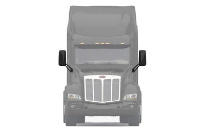 Kozak Black Replacement Door Mirrors with Arms Left [Driver] and Right [Passenger] Side Compatible With Peterbilt 579 Semi Trucks PLUS Logo, Kozak Vest and 2x22 inch Windshield wipers