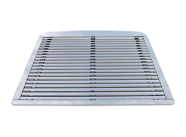 Stainless Steel Grille Compatible with Freightliner FLD 120 1992-2003 PLUS 2x 22" Windshield Wipers, Freightliner Logo, and KOZAK Reflective Vest