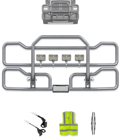 Gray Front Grille Deer Moose Bumper Guard 2023+ Western Star 57X Set-Back