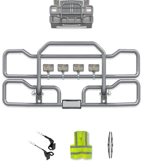 Gray Front Grille Deer Moose Bumper Guard 2023+ Western Star 57X Set-Back