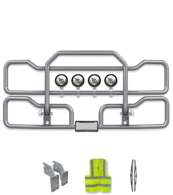 Gray Front Grille Deer Moose Bumper Guard (No Fog, only Steel Bumper) 2018+ Mack Anthem