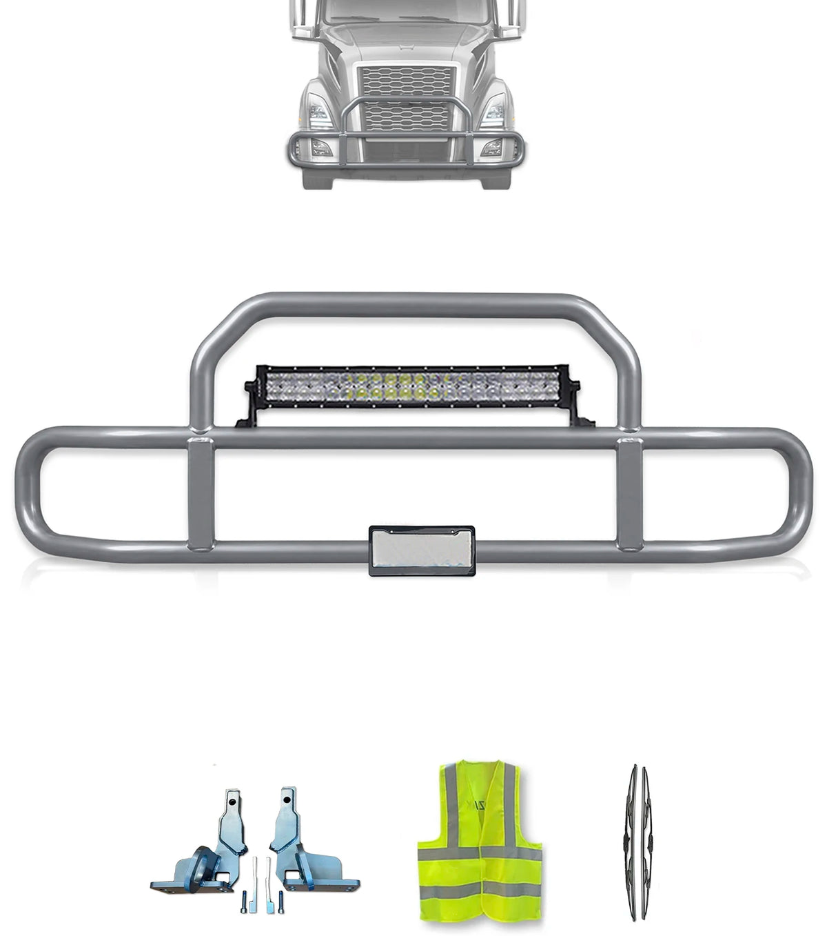 Gray Front Grille Deer Moose Bumper Guard 2018+ Volvo VNL