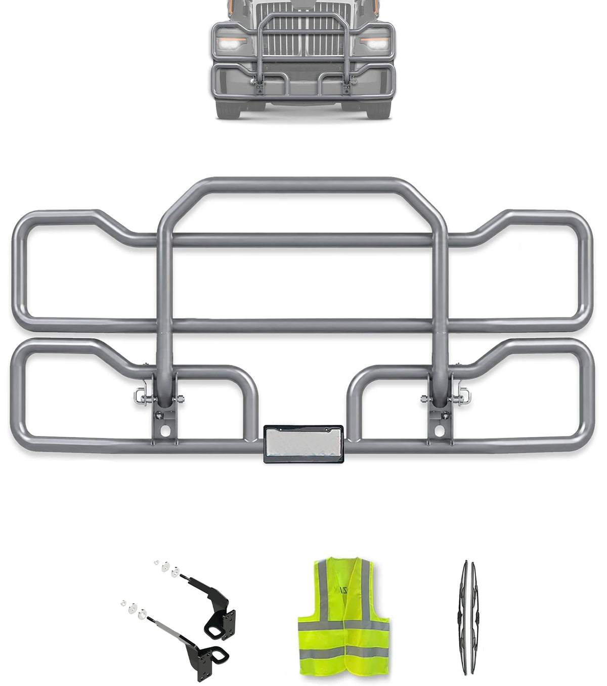 Gray Front Grille Deer Moose Bumper Guard 2023+ Western Star 57X Set-Back