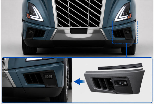 Bumper Corner, End Cap, Bezel and Fog Lamp Set Driver 2025+ Volvo VNL New