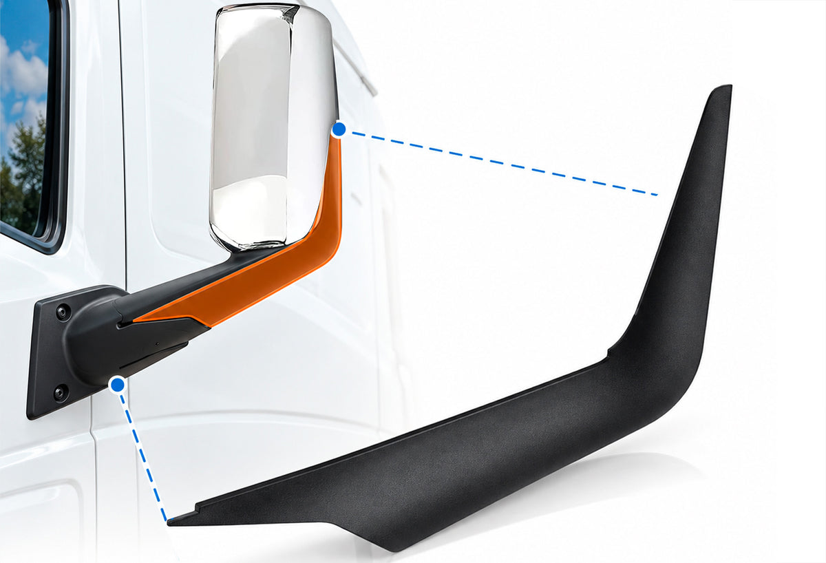 Door Mirror Arm Bottom Cover Black Driver 2018-2024 Freightliner Cascadia 126 116