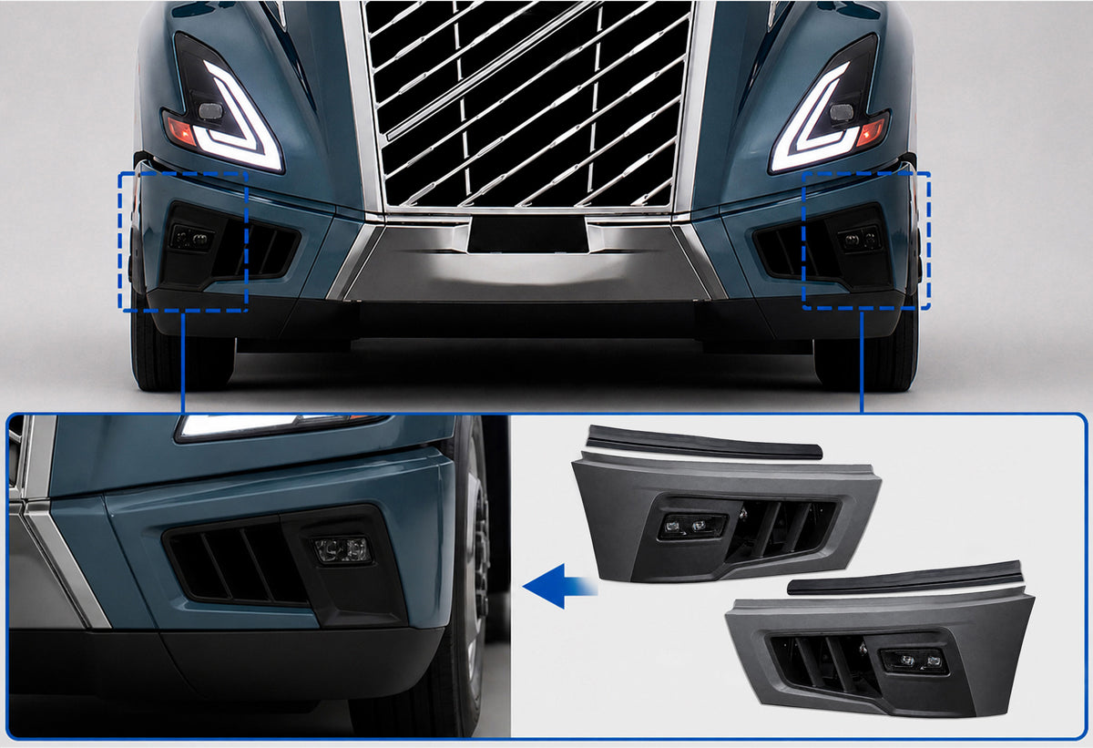 Bumper Corners, End Caps, Bezels and Fogs Lamp Set 2025+ Volvo VNL New
