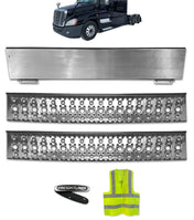 Steps 37.5" & Step Skirt of Front Side Fairing Aluminum Metal Set Driver 2008-2017 Freightliner Cascadia 125