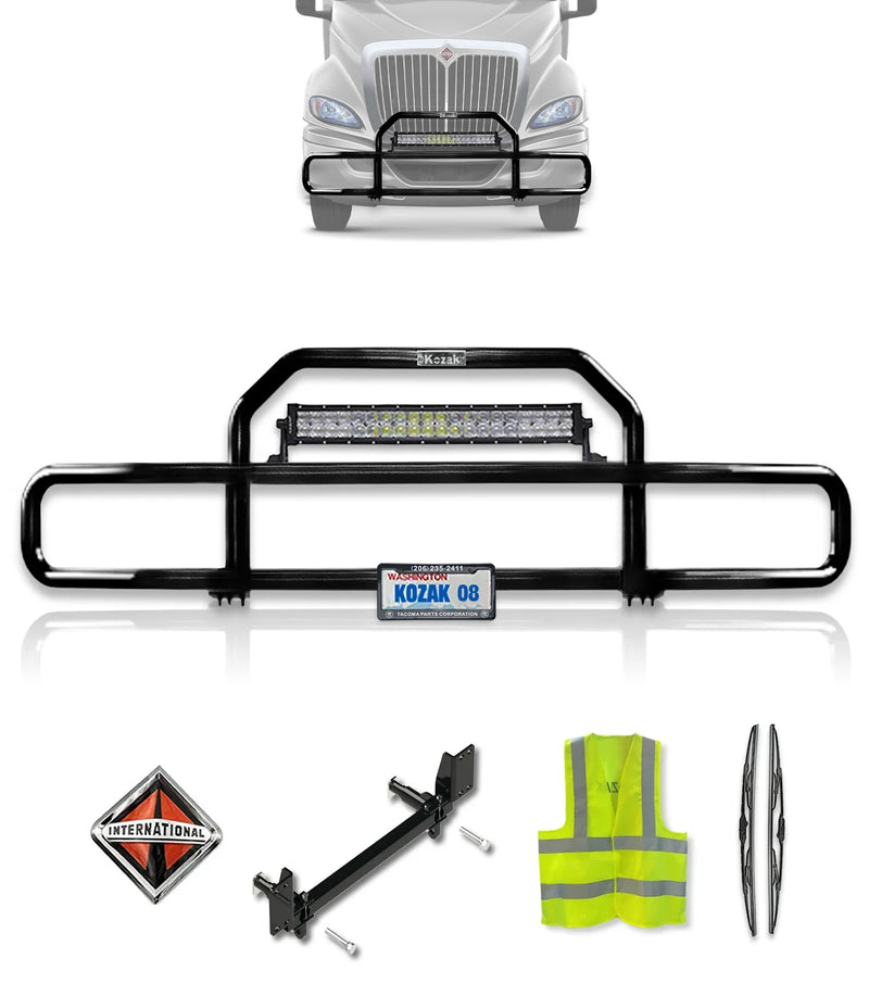 Front Grille Guard Black 2008+ International Prostar