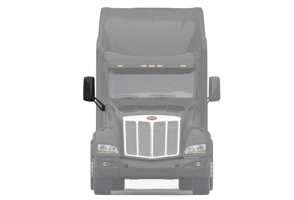Kozak Black Replacement Door Mirror with Arm Right [Passenger] Side Compatible With Peterbilt 579 Semi Trucks PLUS Logo, Kozak Vest and 2x22 inch Windshield wipers