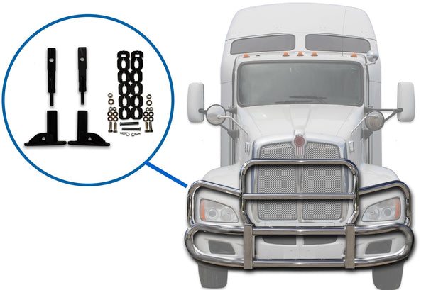 Mount Brackets Set for Herd GG-MTK-25 PK22 Front Bumper Deer Guard 2007-2019 Kenworth T660