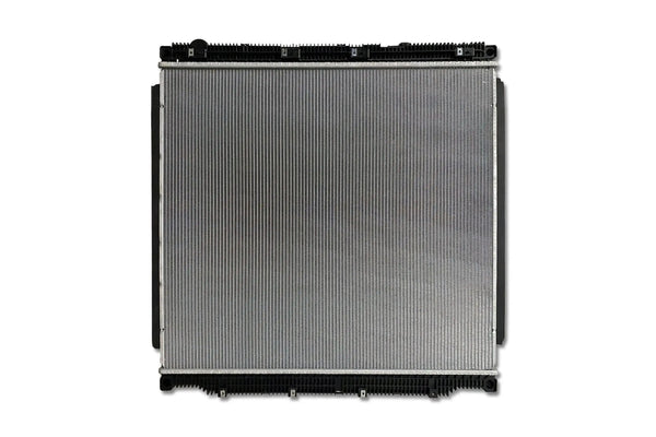 KOZAK Replacement Radiator (TXE1003849D) for Freightliner Cascadia 2017 & Newer, WITHOUT Frame PLUS Freightliner Logo, 2x22" Windshield Wipers, License Plate Frame, 2x Trailer Tail Lights and Vest