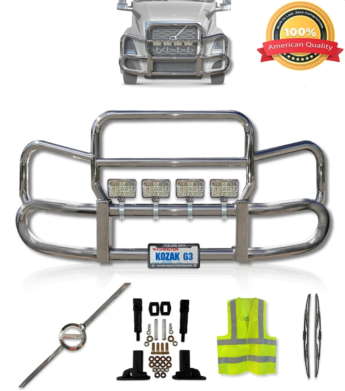 Front Steel Grille Deer Guard Herd 300 2018+ Volvo VNL 300