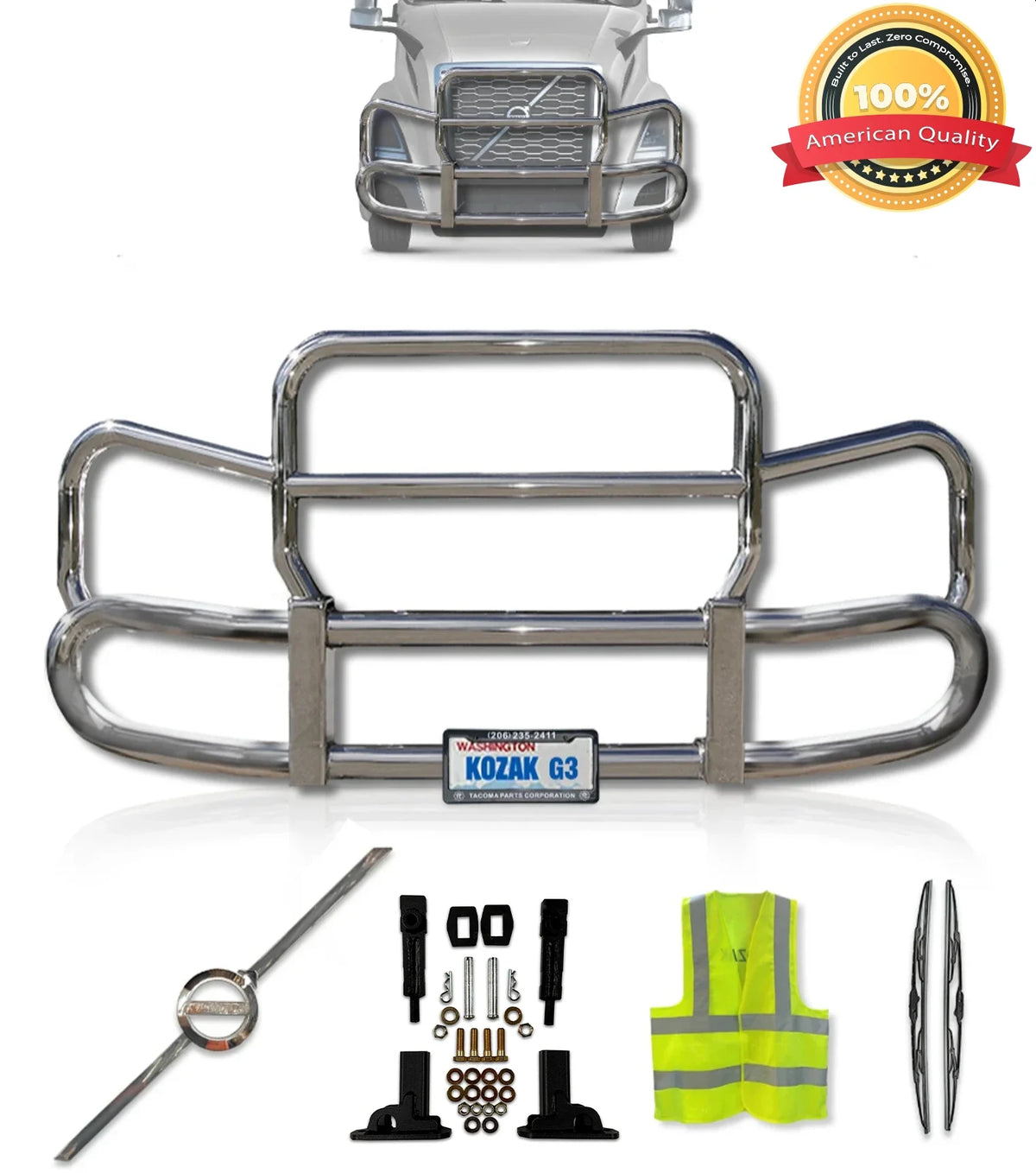 Front Steel Grille Deer Guard Herd 300 2018+ Volvo VNL 400