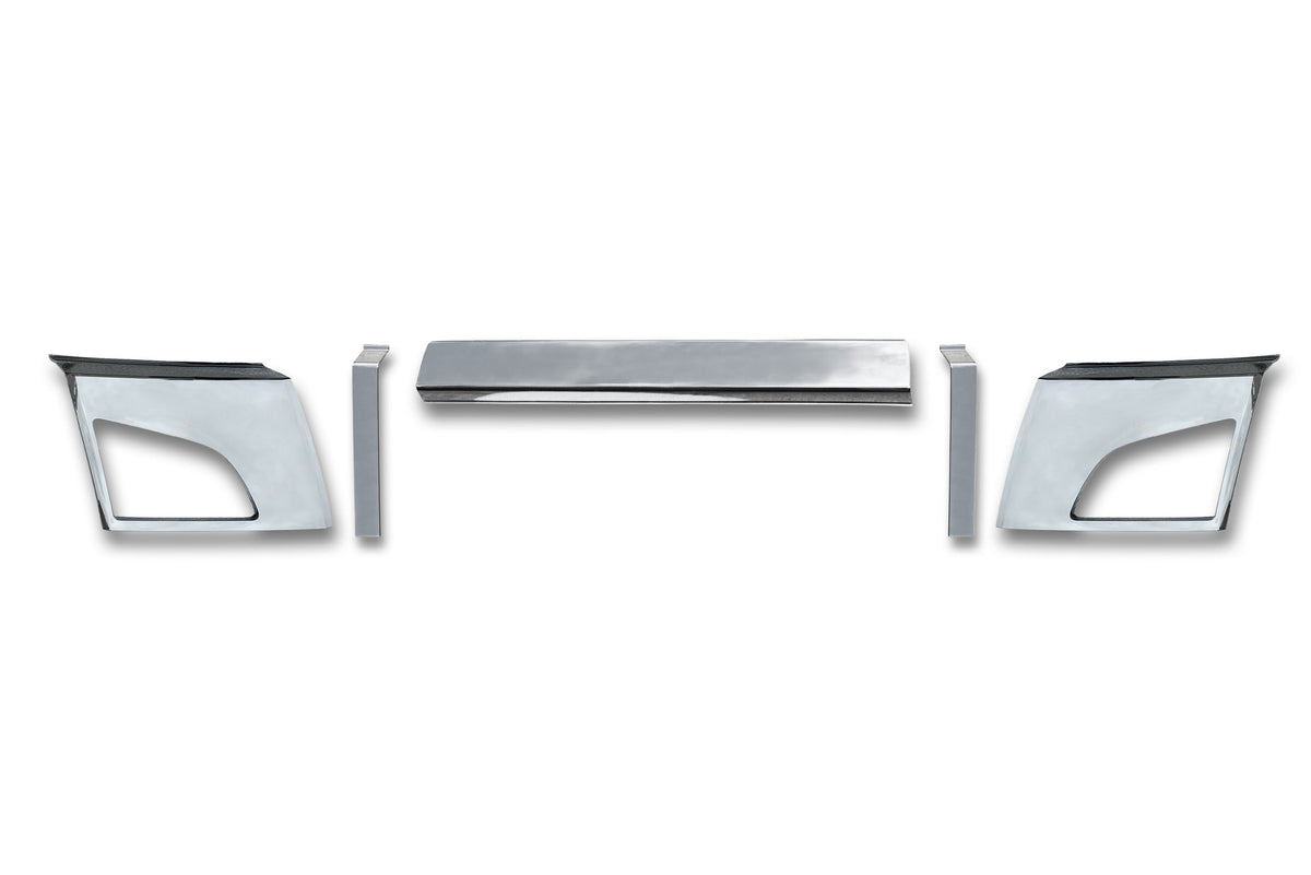 Bumper Set W/ Fog Holes Chrome Trim & Air Flow Deflector 2018+ Volvo VNL VNR