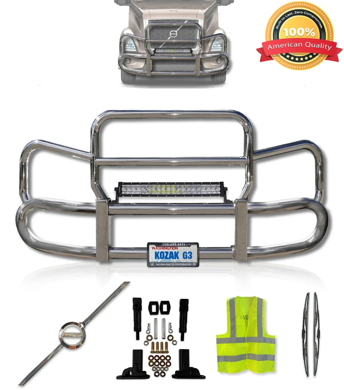 Front Steel Grille Deer Guard Herd 300 2018+ Volvo VNR 400