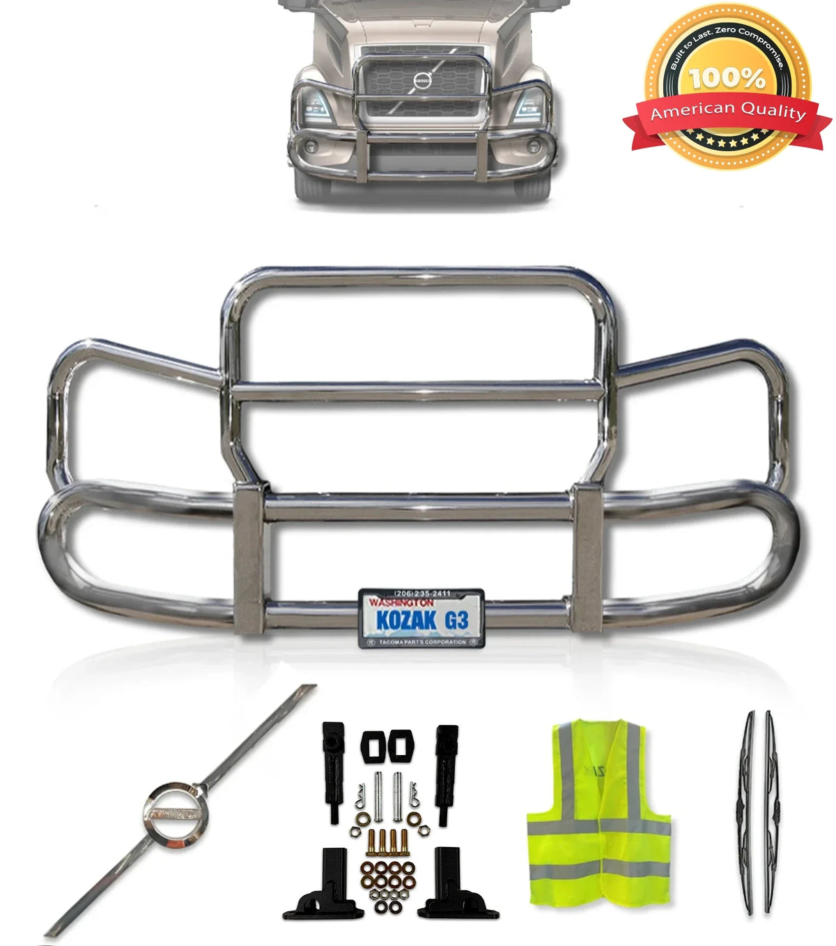 Front Steel Grille Deer Guard Herd 300 2018+ Volvo VNR 400