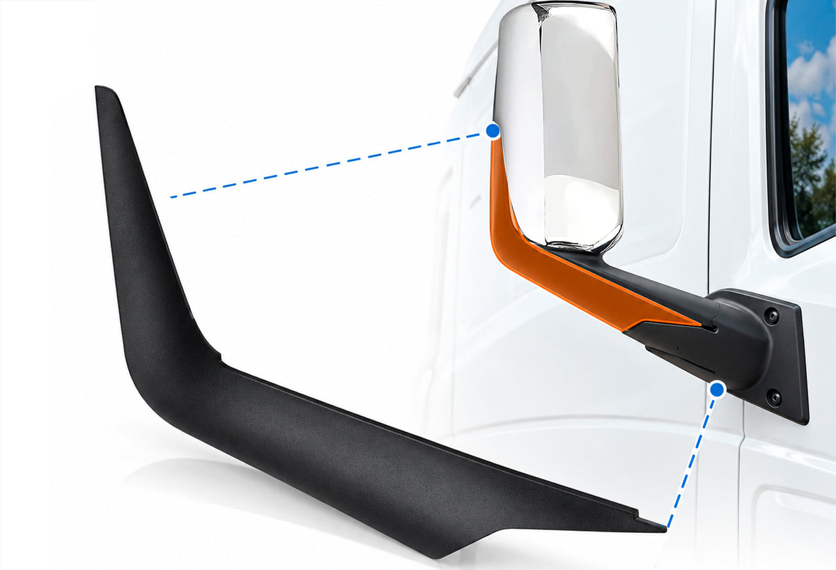 Door Mirror Arm Bottom Cover Black Passenger 2018-2024 Freightliner Cascadia 126 116